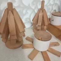 زیر قابلمه چوبی طرح درختی