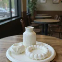 جاوارمری و جاعودی و گلدان و سینی سنگ مصنوعی