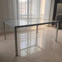 میز فلزی شیشه ای
