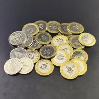 تعدادی سکه ۲۵ تومنی و ۲۰۰ تومنی و ۵۰۰ تومنی