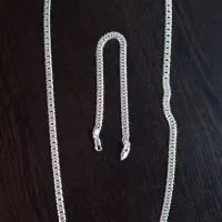 ست زنجیر و دستبند نقره  اصل ایتالیا