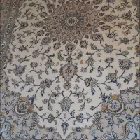 1جفت فرش دستبافت کرم شیک درحدنوسالم بدون سوختگیرفو