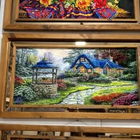 تابلو فرش ماشینی با قاب ترکیبی چوبی