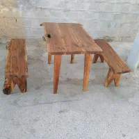 میز و نیمکت چوب گردو