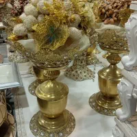 فروش دو سری سفره عقد طلایی و نقره ای