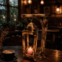 جاشمعی چوبی طرح فانوس