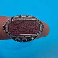 انگشتر عقیق قدیمی با تراش قاضی الحاجات