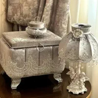 ست صندوقچه و سطل زباله و جادستمال کاغذی مخملی