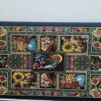 پشتی طرح باغ ارم تخت سرمه ایی