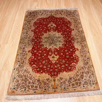 فرش ابریشم طرح درباری بافت قم