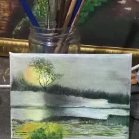 فروش تابلوی نقاشی رنگ وروغن کار. دست