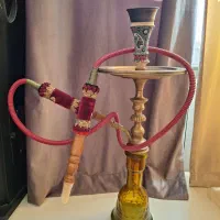 قلیون برنج چوب خاتم کاری