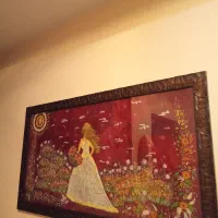 نقاشی رنگ روغن روی چرم طبیعی