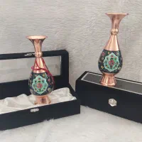 دو عدد گلدان مس و پرداز نو