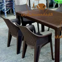 میز و صندلی پلاستیکی طرح گلها نهارخوری غذاخوری
