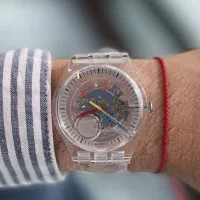 ساعت سواچ گلس طلق شیشه ای Swatch مسافری از آلمان