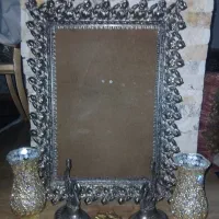 آینه و شمعدان برنجی