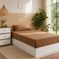 تختخواب یک و نیم نفره عرض ۱۲۰  با کفی