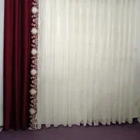 تور داماس و پتینه با مخمل گلدوزی پانچ