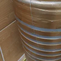 گلدان سفالی طلایی نقره ای