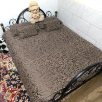 سرویس خواب کامل چکشی فرفوژه رنگ قهوه‌ای بدون تشک