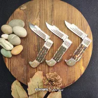 چاقو جیبی ضامندار استیل ضدزنگ دستساز اسدی زنجان