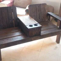 صندلی دونفر چوبی مخصوص باغ ویلا خونه