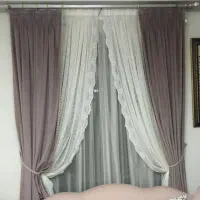 مخمل پرده صورتی پوست پیازی