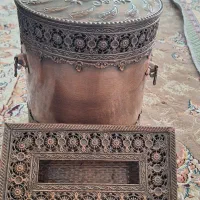 جا دستمالی و سطل زباله برنجی