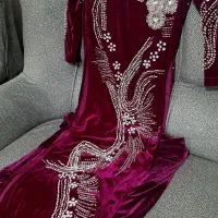 فروش لباس مهلی مخمل مهره دوزی شده