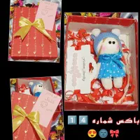 باکس هدیه(دستبندودسته کلیدعروسک روسی)+باکس گل