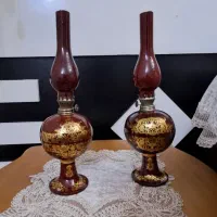 2 عدد چراغ سفالی کار دست صنایع دستی