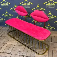 پاف طرح لب فلزی بشکه ای تک نفره پارچه ای نیمکن