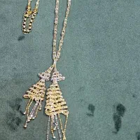گردنبند زرد و سفید سوئیس گلد 18 عیار