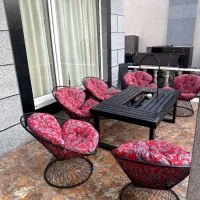 روف گاردن صندلی میز فلزی مبل نیمکت اتشدان