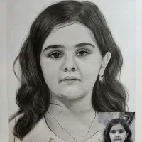 طراحی چهره سیاه قلم