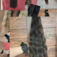 اکستنشن موی طبیعی تا گودی کمر شاخه ای ۵۰ ت با نصب