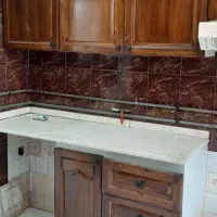 کابینت  آشپزخانه فلزی ضخیم درب چوبی نقاشی شده
