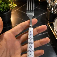 ست چاقو و چنگال دسته سرامیکی