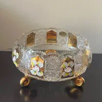 کریستال بوهیمیا چک اصل قدیمی سنگین ۱۷ سانت دهانه