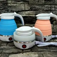 کتری برقی سیلیکونی تاشو مسافرتی ۶۰۰ میل کفی استیل