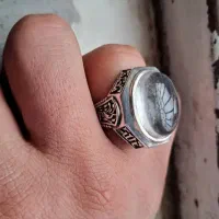 انگشتر نقره در نجف عقیق سرخ و عقیق سبز
