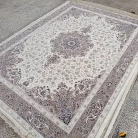 دو عدد فرش ۱۲ متری طرح پونه رنگ کرم