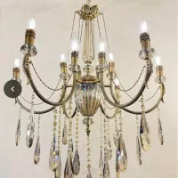 لوستر لوله ای کریستالی ۱۲ شعله