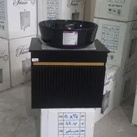 کابینت روشویی سایز ۶۰،۴۰ مشکی با سنگ گاتریا|لوازم سرویس بهداشتی|تهران, افسریه|دیوار