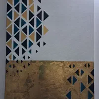 تابلو ۳ تیکه مدرن  ورق طلا کار دست