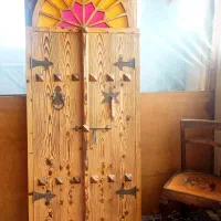 درب چوبی قدیمی سندپلاست برجسته سنتی