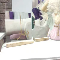 آیینه دفرمه پایه چوبی