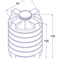 مخزن 800 لیتری عمودی کوتاه سه لایه طبرستان