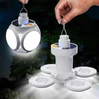 چراغ اظطراری مسافرتی شارژی خورشیدی مدل پنج پر